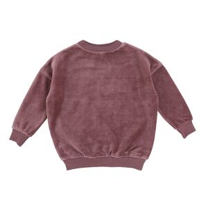 Lil Legs | Plum Velour Oversized Sweatshirt